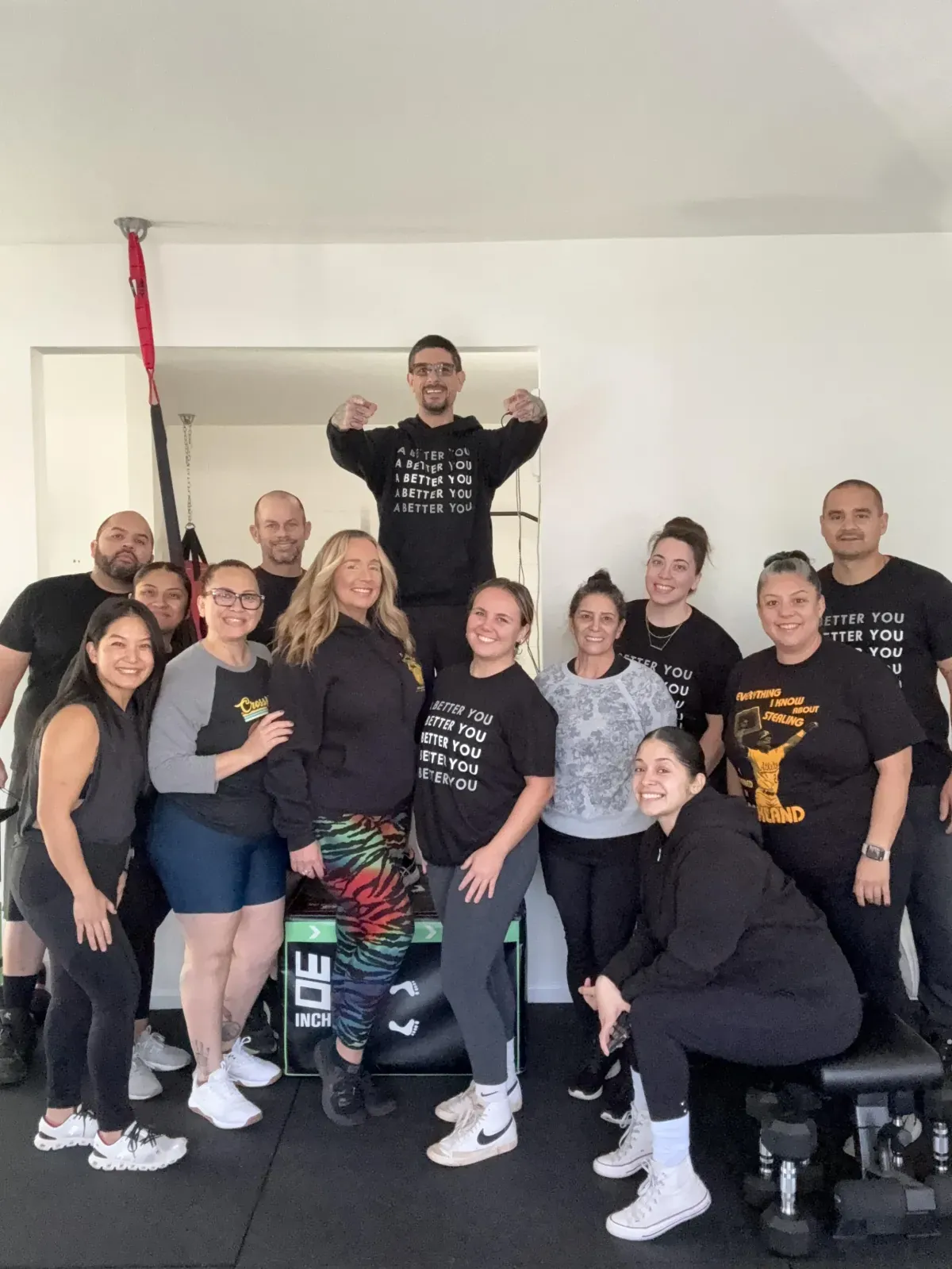 A Better You Fitness members and coaches gathered inside the gym on B Street in Hayward